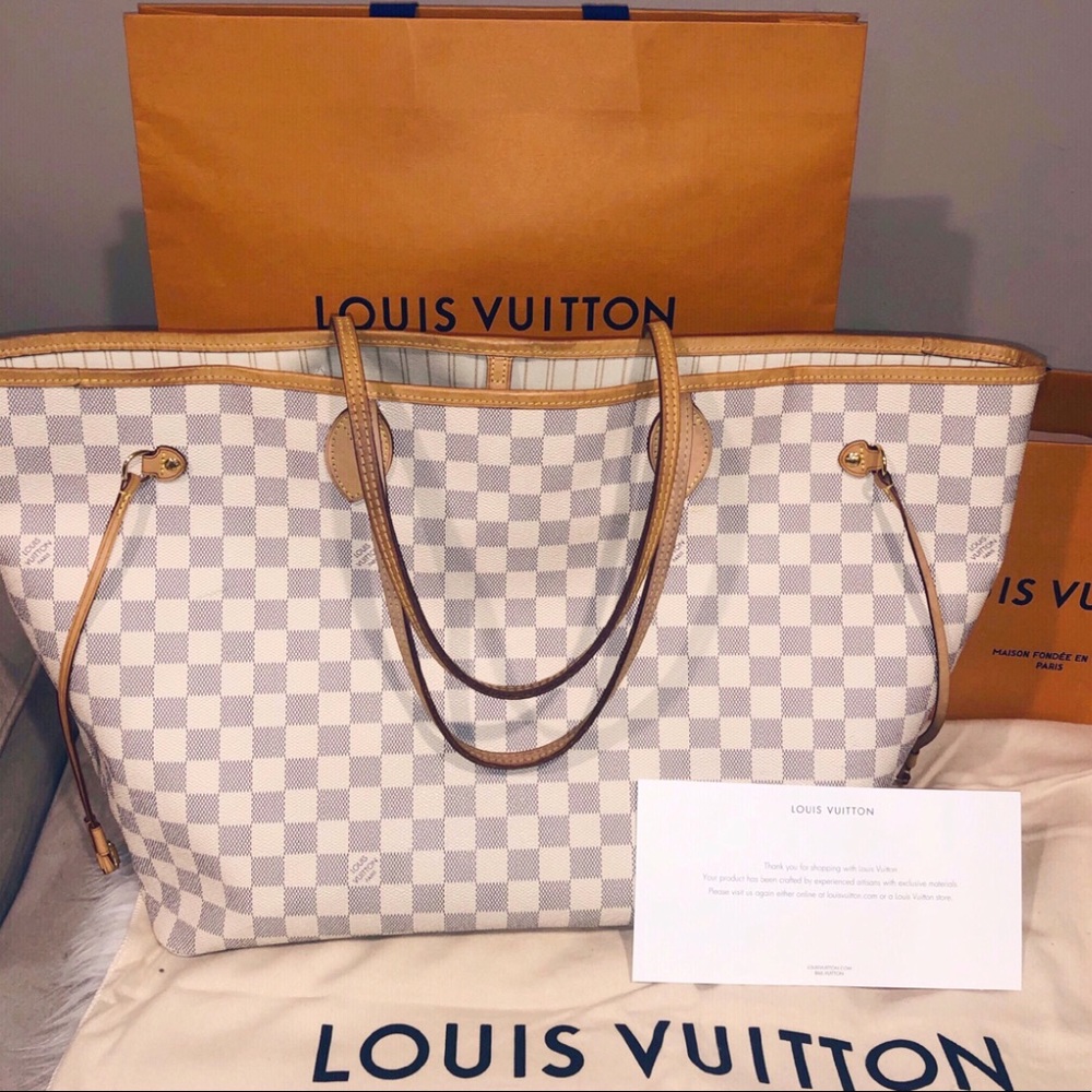 Authentic Louis Vuitton Neverfull GM Damier Azur